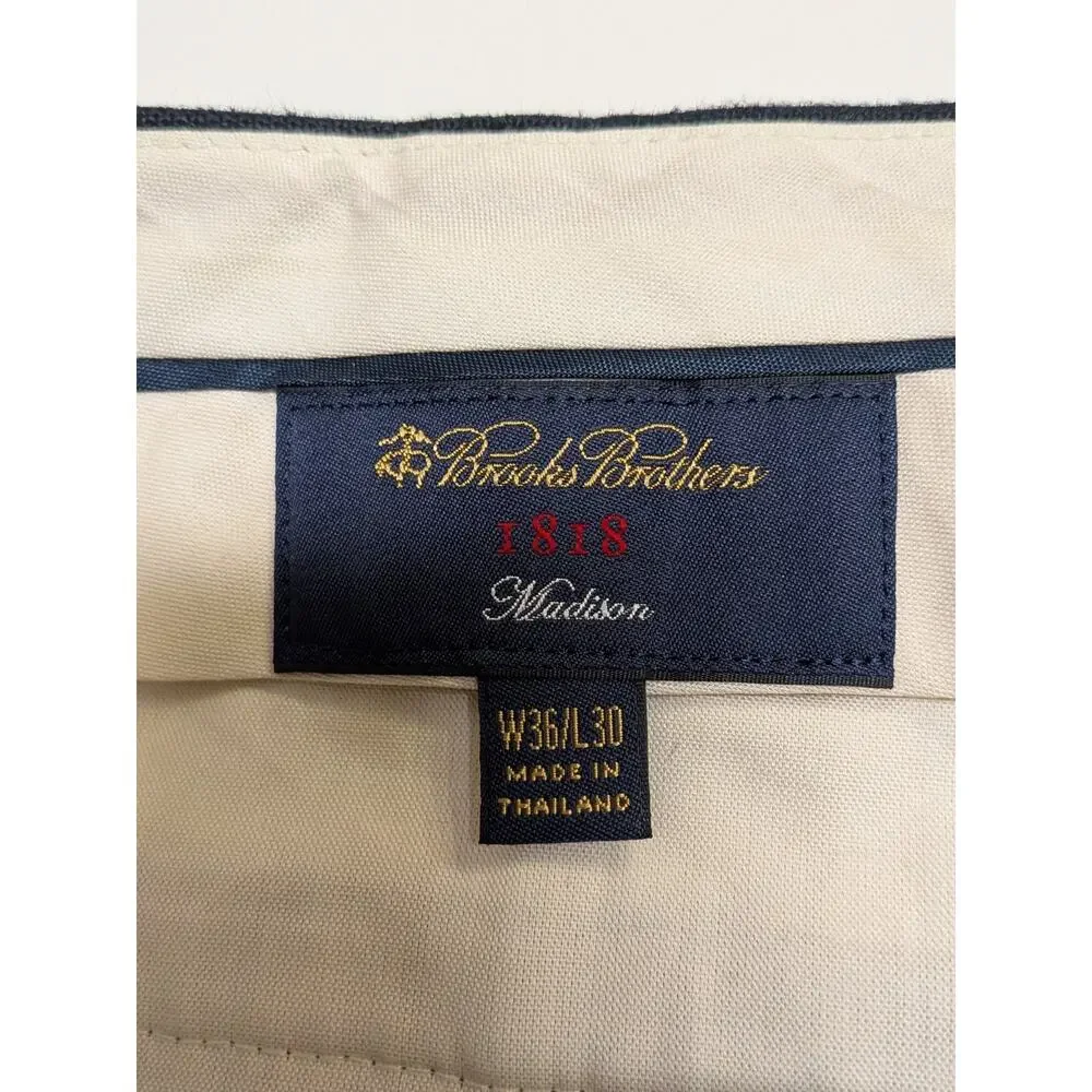Brooks Brothers 1818 Madison 100% Linen Baird McNutt Dress Pants Men 36x30 Navy